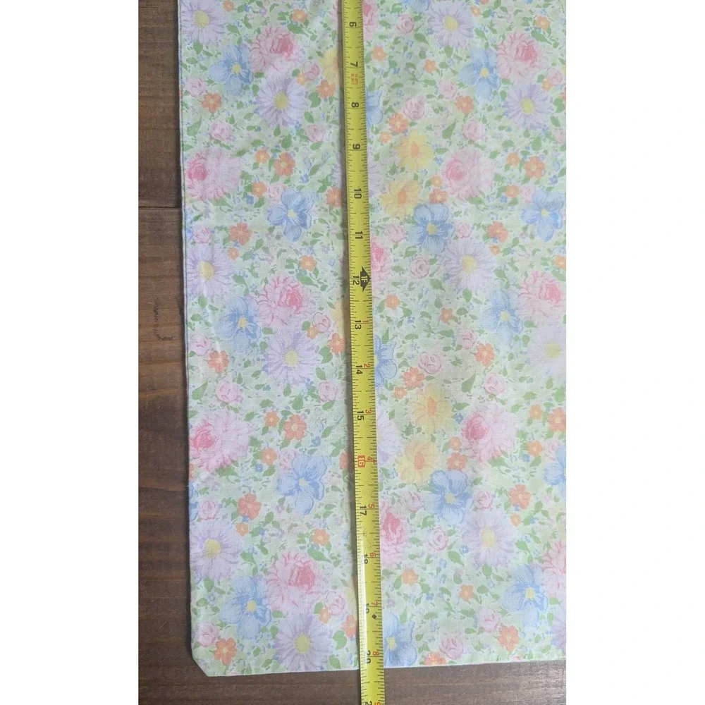 Burlington Vintage Floral Pillowcase Pastel Pink Blue Yellow Standard Percale